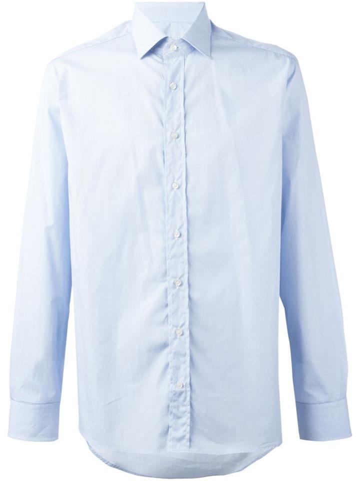 Etro Micro Print Shirt, Men's, Size: 40, Blue, Cotton