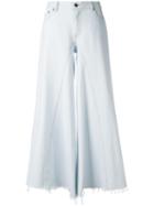 Mm6 Maison Margiela Denim Palazzo Pants, Women's, Size: 44, Blue, Cotton