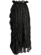 Renli Su Asymmetric Ruffle Skirt - Black