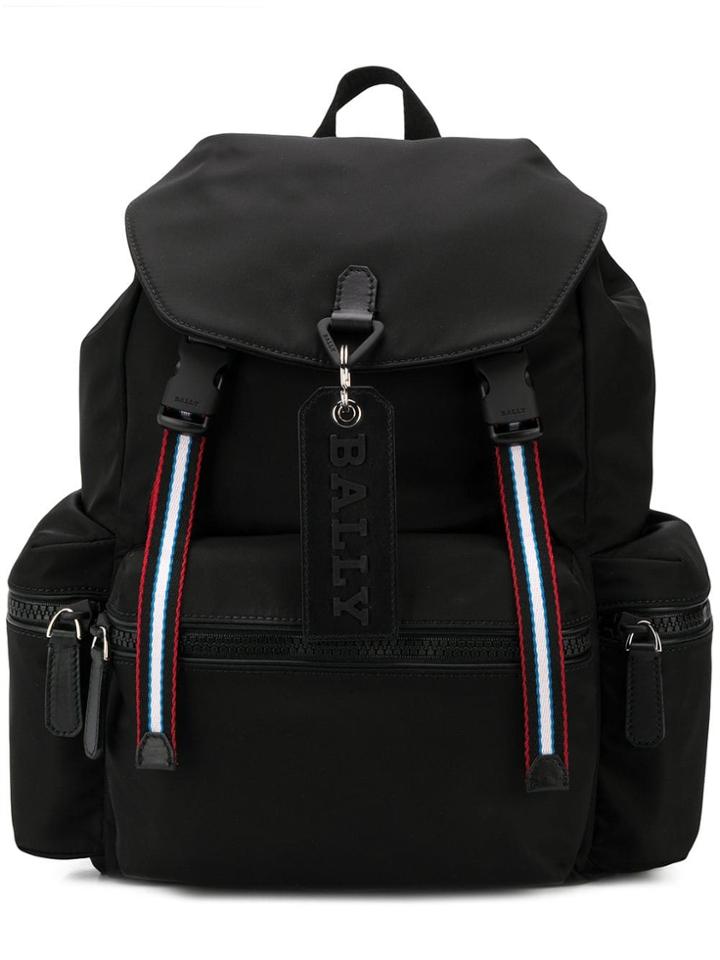 Bally Stripe Detail Backpack - Black