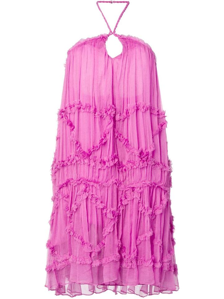 Just Cavalli Halterneck Flared Dress - Purple