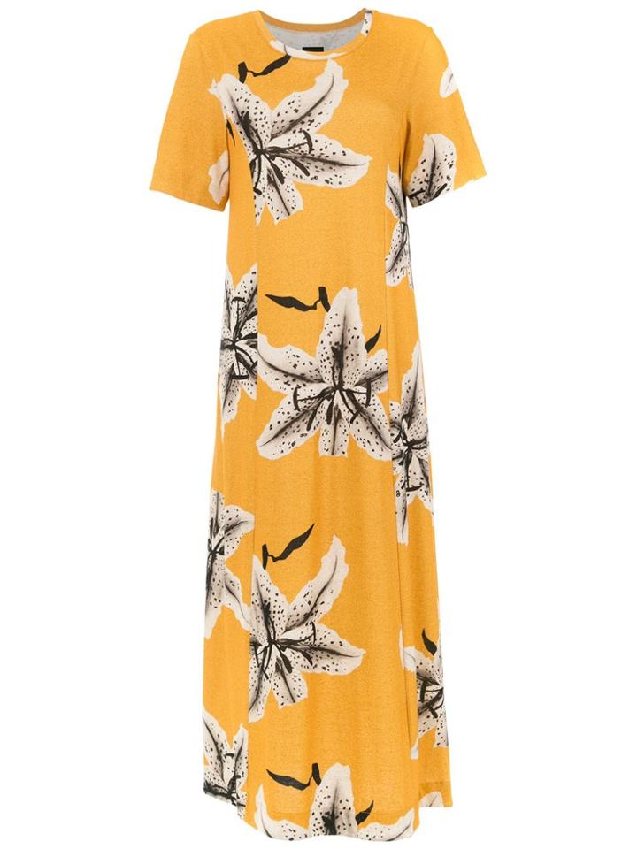 Osklen Long Printed Dress - Orange