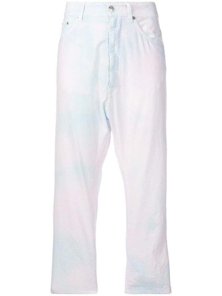 Mm6 Maison Margiela Cropped Batik Trousers - Pink