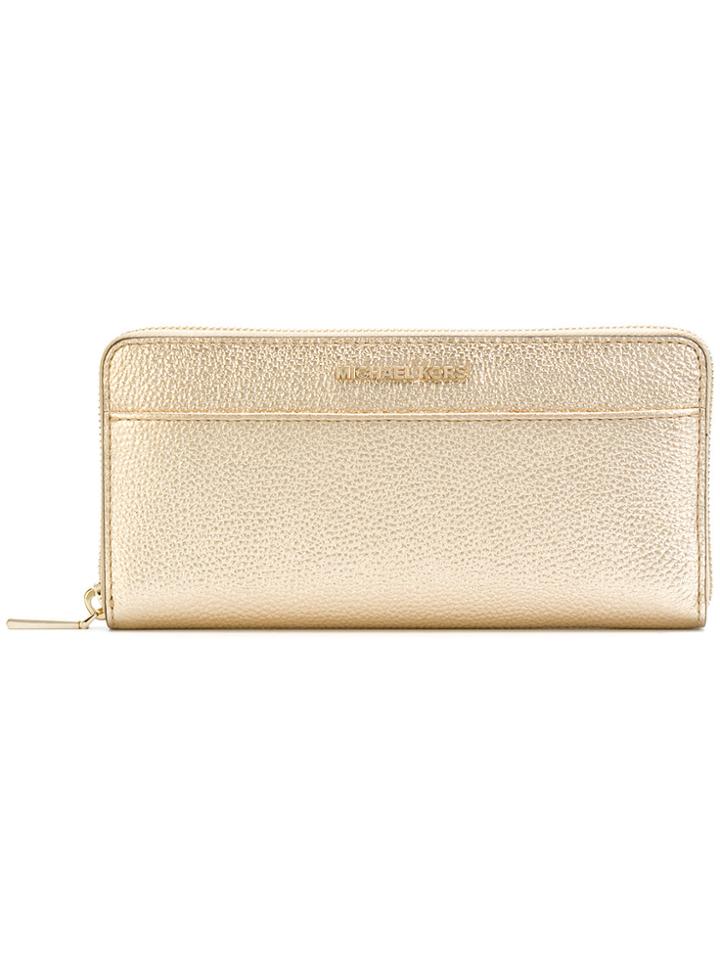 Michael Michael Kors Metallic Zip Around Wallet - Nude & Neutrals