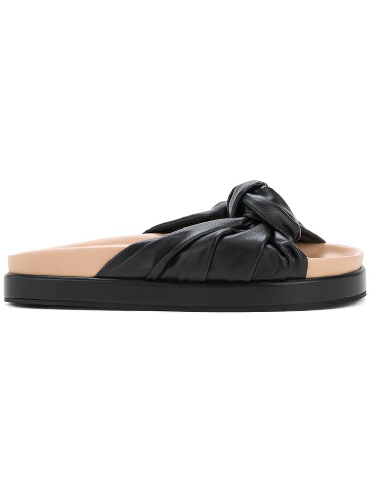 Helmut Lang Knotted Slides - Black