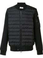 Moncler Padded Front Bomber Jacket, Men's, Size: Large, Black, Cotton/polyamide