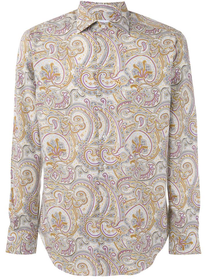 Etro Paisley Print Shirt, Men's, Size: 39, Cotton/spandex/elastane