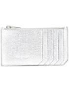 Saint Laurent 'paris 5 Fragments' Zip Pouch, Men's, Grey, Calf Leather