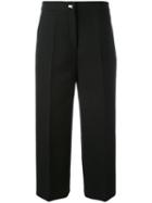Fendi Tailored Cropped Trousers, Women's, Size: 42, Black, Cotton/plastic