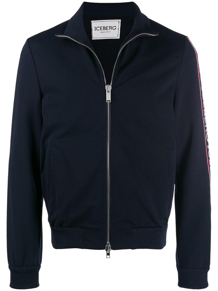 Iceberg Logo Zipped Sweatshirt - Blue