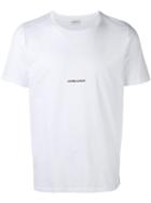 Saint Laurent Logo Print T-shirt, Men's, Size: Large, White, Cotton/calf Leather