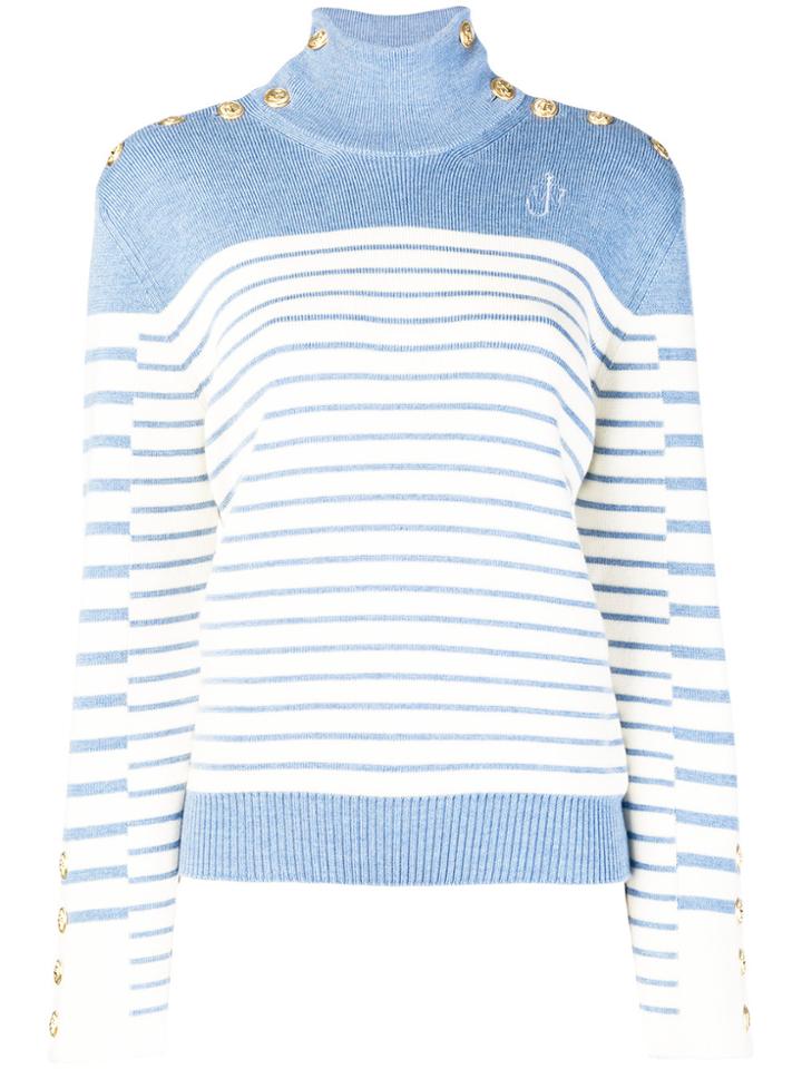 Jw Anderson Striped Turtleneck Sweater - Blue