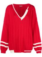 Miu Miu Knitted Cricket Jumper - Red