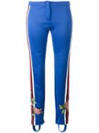 Gucci - Floral Embroidered Trousers - Women - Cotton/polyester - M, Blue, Cotton/polyester