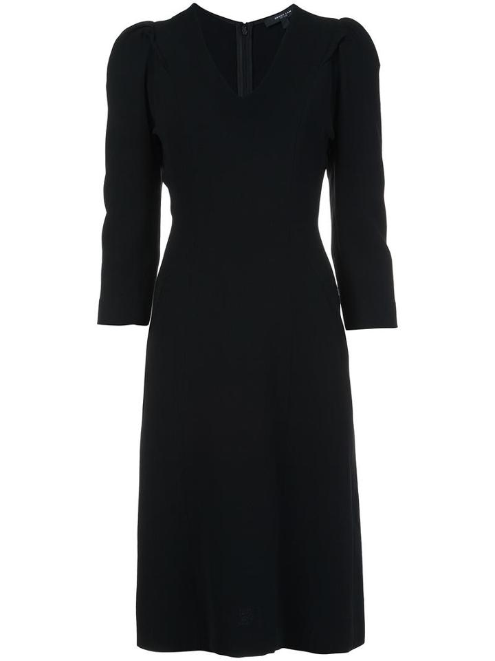 Derek Lam V Neck Dress, Women's, Size: 42, Black, Spandex/elastane/virgin Wool