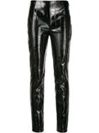 Pinko Crocodile Effect Skinny Trousers - Black