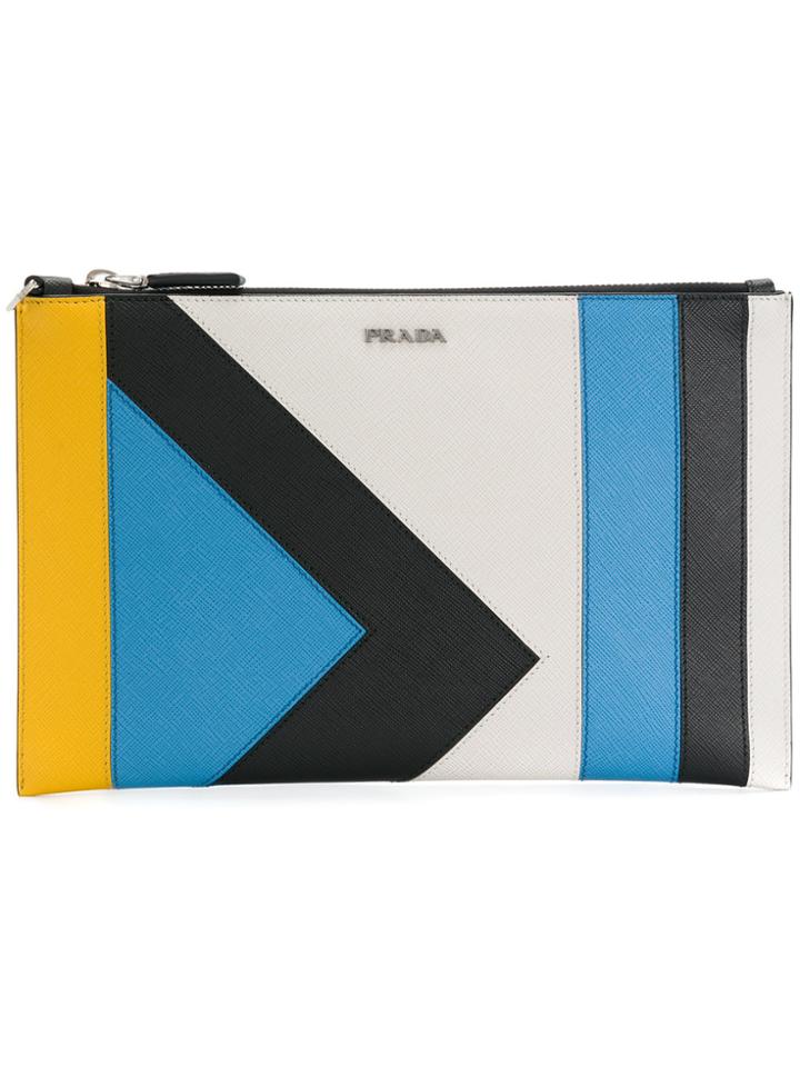 Prada Colour Block Clutch - Multicolour