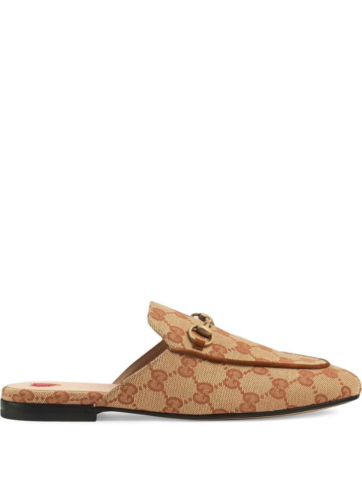 Gucci Women's Princetown Gg Canvas Slipper - Neutrals