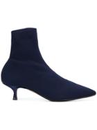 Anna F. Ankle Sock Boots - Blue