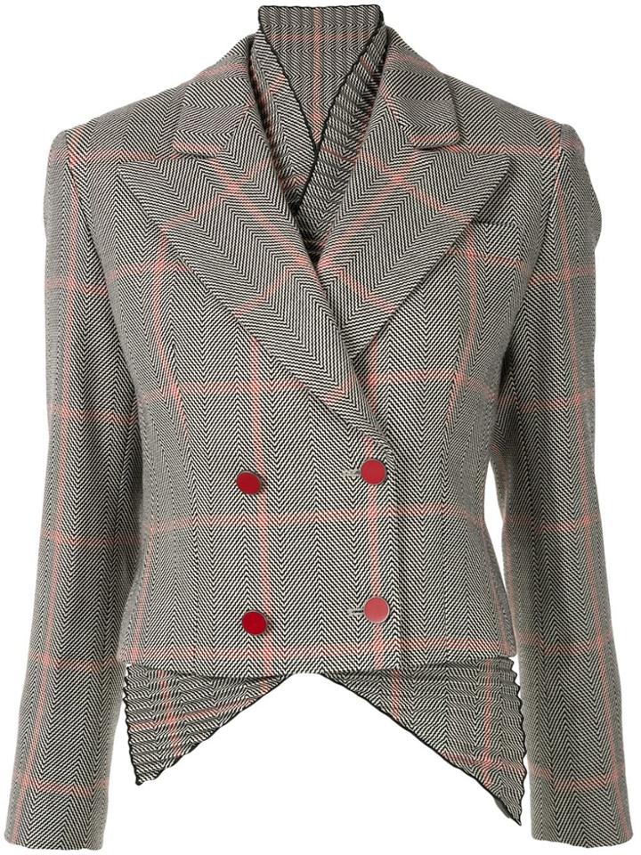 Giorgio Armani Checked Button Jacket - Grey