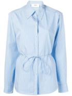 Ports 1961 Fitted Shirt With Pinstripes - Blue