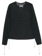 Mm6 Maison Margiela Longsleeved Sheer Jumper - Black