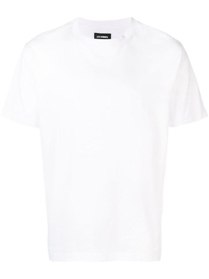 Les Hommes Ripped Logo Print T-shirt - White