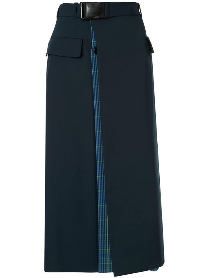 Maison Margiela Buckle Belt Midi Skirt - Blue