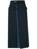 Maison Margiela Buckle Belt Midi Skirt - Blue