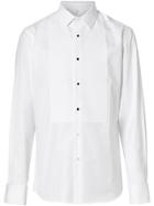 Burberry Panelled Bib Cotton Oxford Dress Shirt - White