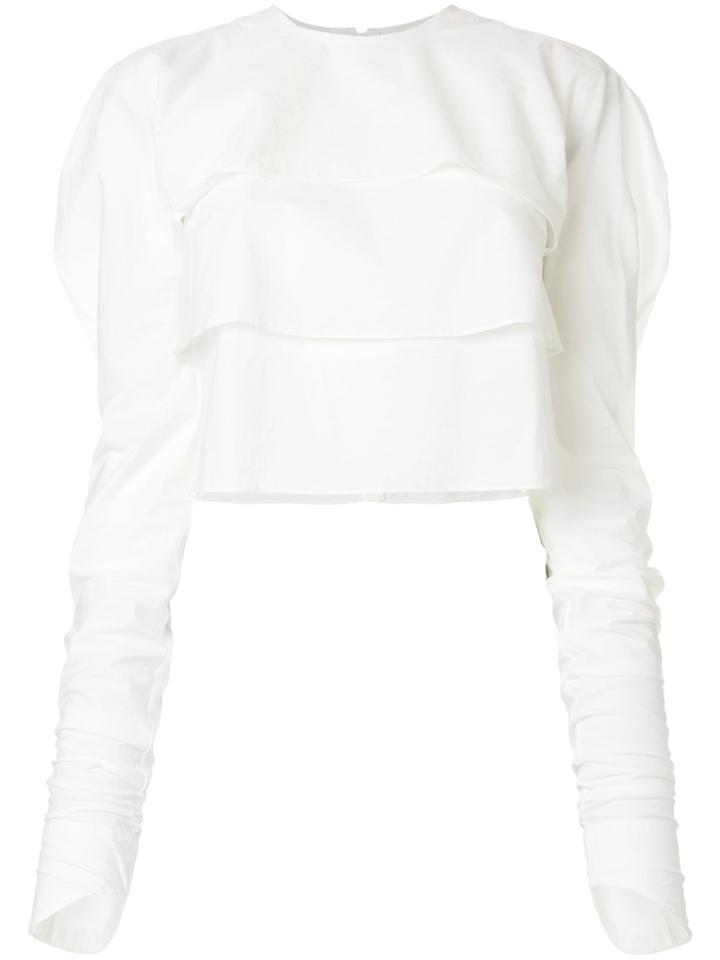 Lemaire Rounded Shoulder Tiered Top - White
