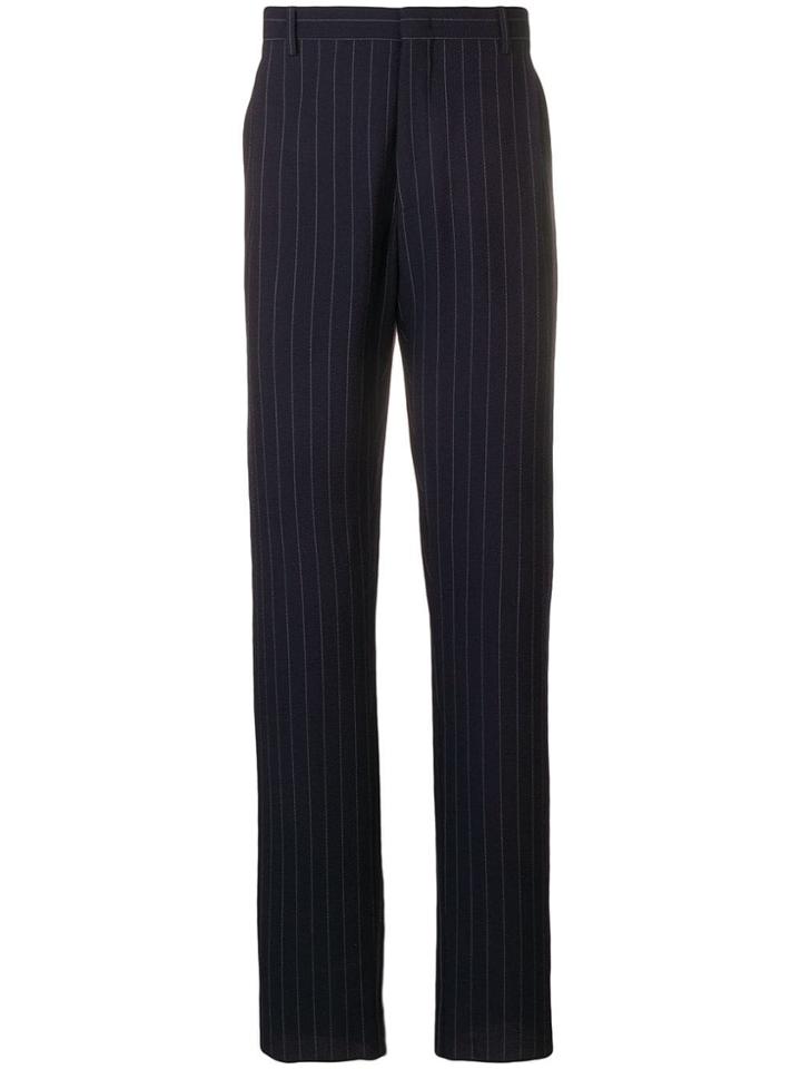 Giorgio Armani Pinstripe Tailored Trousers - Blue