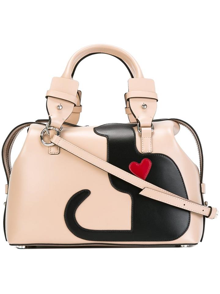 No21 Appliqué Cat Shoulder Bag, Women's, Pink/purple