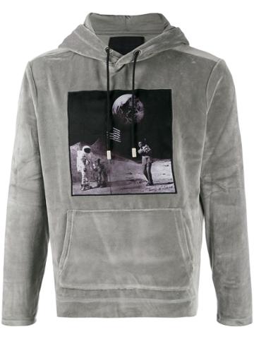 Limitato Moon-print Hoodie - Grey