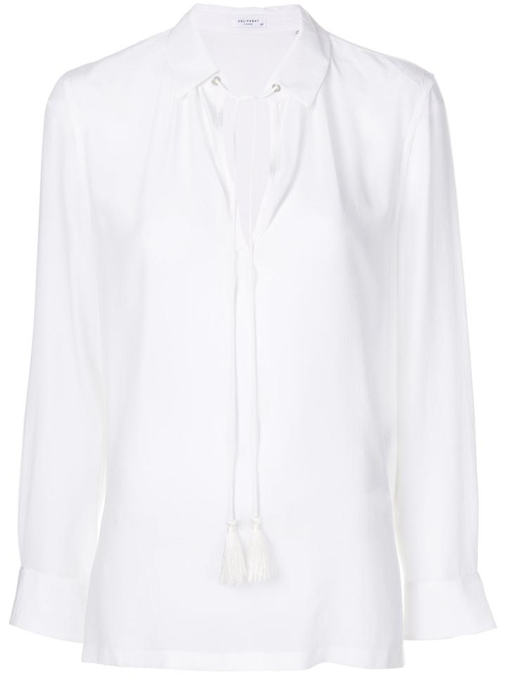 Equipment Tassel String Blouse - White