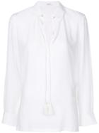 Equipment Tassel String Blouse - White