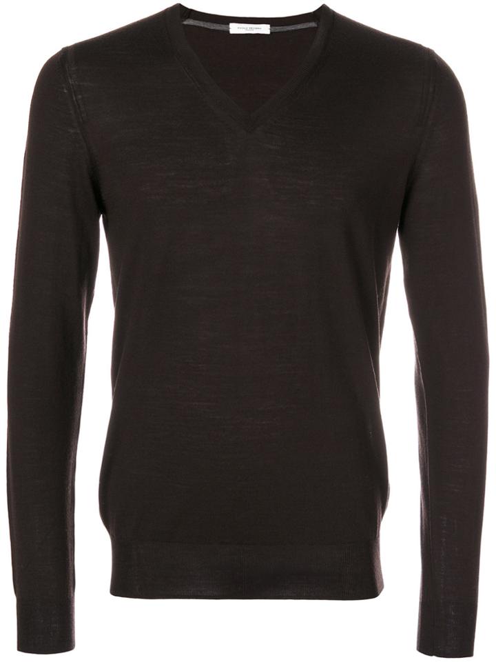 Paolo Pecora V-neck Jumper - Brown