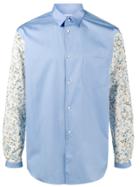 Comme Des Garçons Shirt Floral Sleeve Shirt - Blue