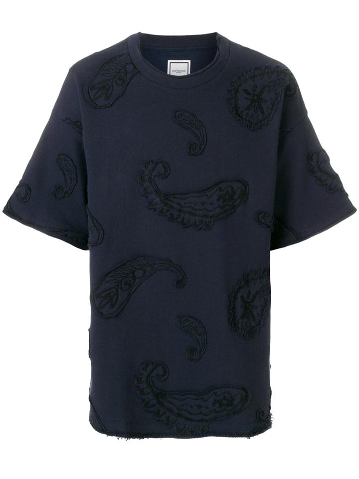 Wooyoungmi Embroidered Applique T-shirt - Blue