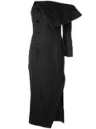 Monse Tuxedo Button Midi Dress - Black