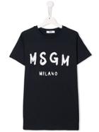Msgm Kids Teen Freehand Branded T-shirt - Blue