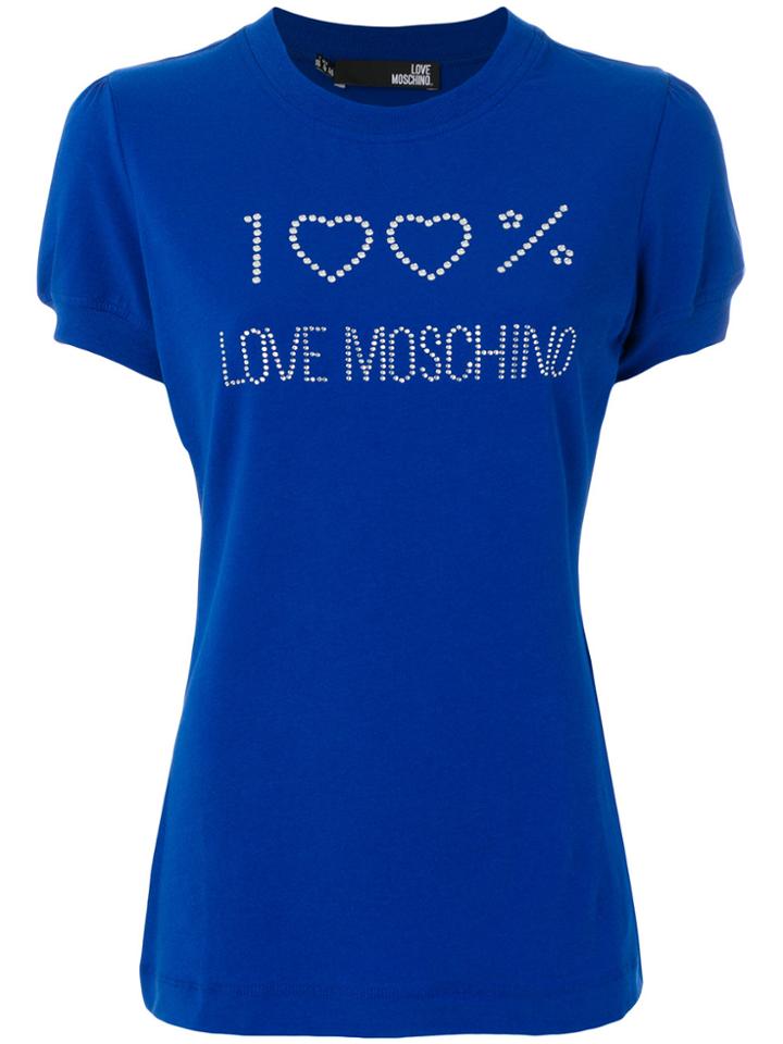 Love Moschino 100% Love T-shirt - Blue