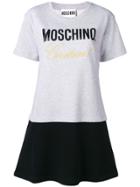 Moschino Embroidered Layered T-shirt Dress - Grey