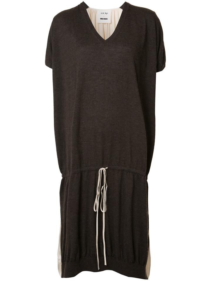 Uma Wang Drawstring T-shirt Dress - Brown