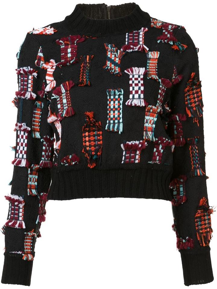 Sea Cropped Confetti Jumper, Women's, Size: Xs, Black, Cotton/acrylic/polyester/wool