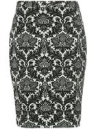 Boutique Moschino Floral Pencil Skirt - Black