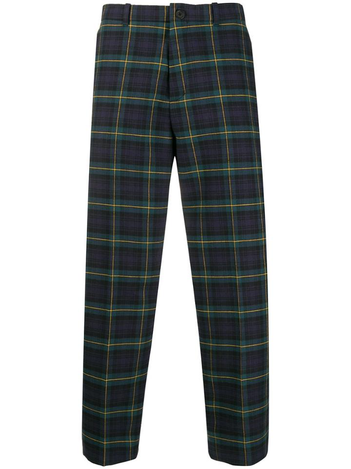 Balenciaga Checked Cropped Trousers - Green