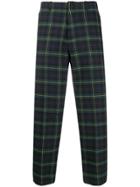 Balenciaga Checked Cropped Trousers - Green