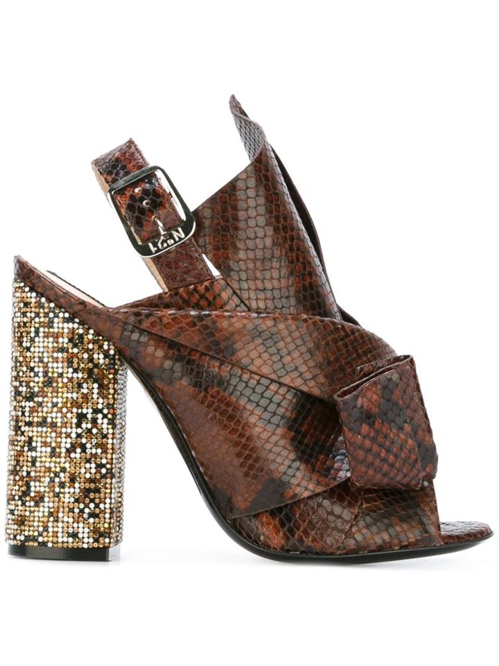 No21 Snakeskin Effect Sandals - Brown