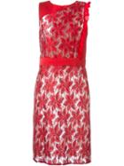Emanuel Ungaro Floral Lace Fitted Dress